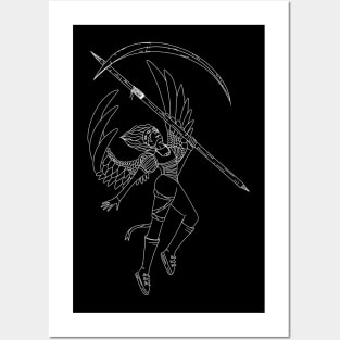 Space Angel of Death Monochrome Posters and Art